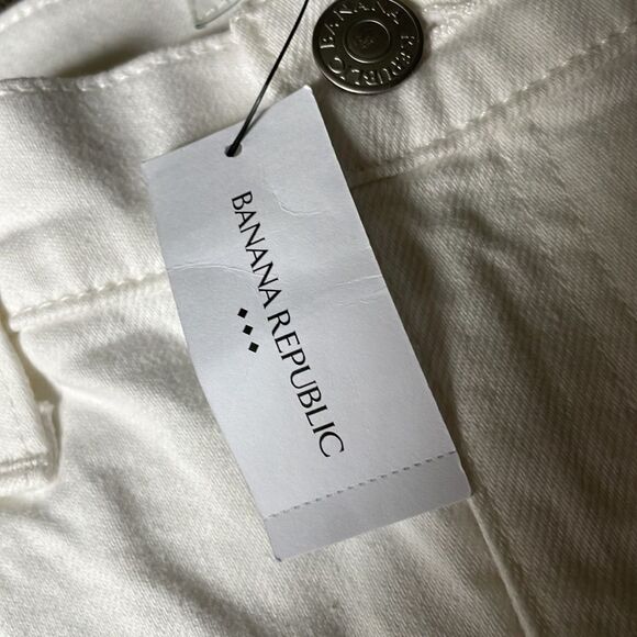 BANANA REPUBLIC High-Rise Straight Jean, White, Size 6 Petite - Picture 7 of 11